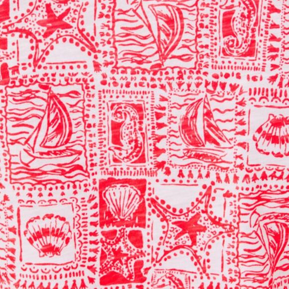 NWT! Lilly Pulitzer Etta Scoopneck Mizner Red Seaside Harbour Top - Size XL - Picture 4 of 7